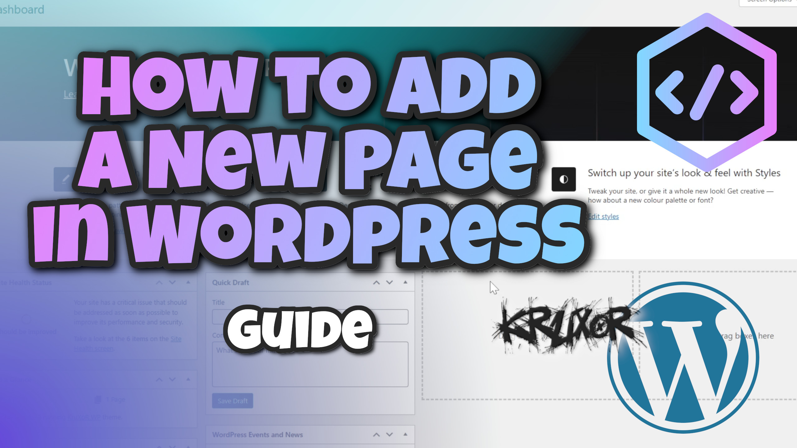 How to add a New Page in WordPress